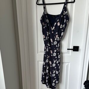 Floral Navy Wrap Dress